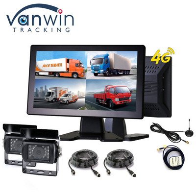 10.1인치 터치 스크린 4G 자동차 버스 트럭 AHD 모니터 시스템 CCTV 카메라 720P 밤 4CH