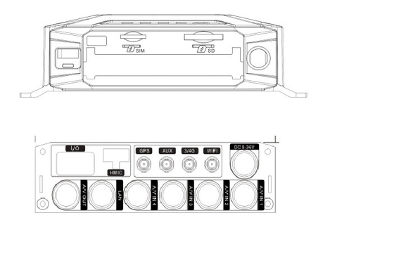 4ch 와이파이 GPS 차량 연료 추적 HD 모바일 DVR 8V-36V 전원 공급 및 높은 용량