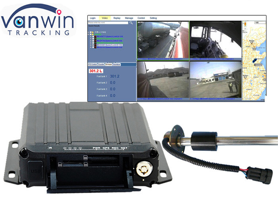 듀얼 SD 카드 모바일 DVR 화물 차량 관리 연료 모니터링을 유출시키는 1080P 4G 라이브 비디오