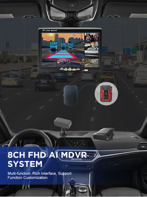 AHD 차량 보안 ADAS MDVR 시스템 와이파이 4G GPS AI 및 8 채널 비디오 입력