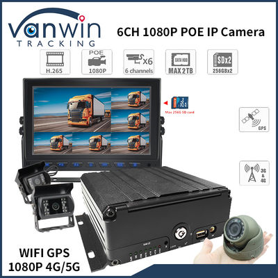 4G 6 채널 H. 265 차량 보안 카메라용 자동차 모바일 DVR