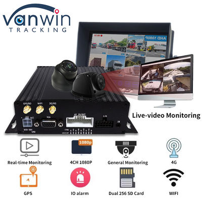4CH 듀얼 SD 카드 GPS MDVR 카메라 4G 와이파이 모바일 DVR 학교 버스 보안 시스템