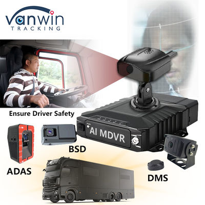 H.265 8CH HDD 모바일 DVR 고급 운전 DSM ADAS BSD AI 보행자 센서 모니터링 시스템
