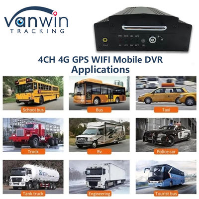 4채널 HDD SSD 모바일 DVR 1080P 4G 와이파이 GPS MDVR 차량 카메라 자동차 CCTV 시스템