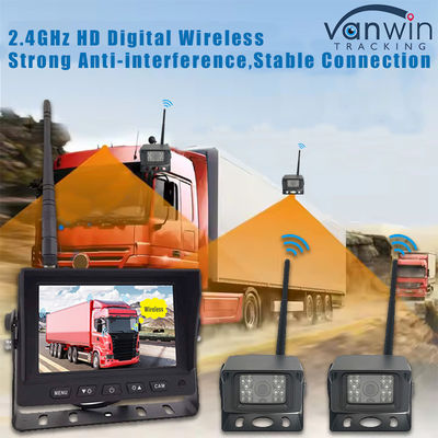 5인치 디지털 HD DVR 무선 트럭 백업 카메라 모니터 시스템 쿼드 뷰 화면