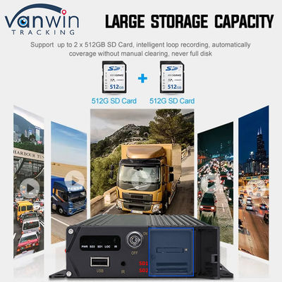 CMSV6 4CH 듀얼 SD 카드 모바일 DVR 4G GPS 실시간 모니터링 비디오 감시 MDVR
