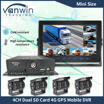 H.265 4CH 풀 HD 모바일 DVR 라이브 스트리밍 블랙박스 레코더 4G 와이파이 GPS 차량 CCTV