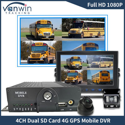 H.265 4CH 풀 HD 모바일 DVR 라이브 스트리밍 블랙박스 레코더 4G 와이파이 GPS 차량 CCTV