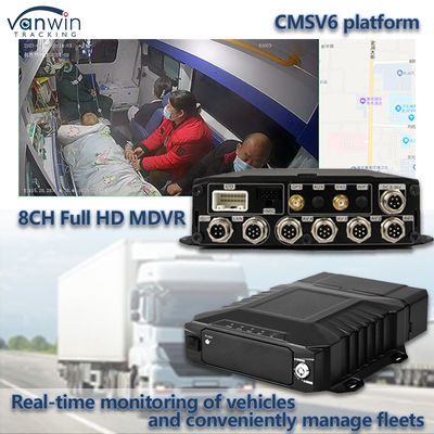 8CH 비디오 감시 HDD 모바일 DVR 4G GPS 와이파이 MDVR 실시간 모니터링