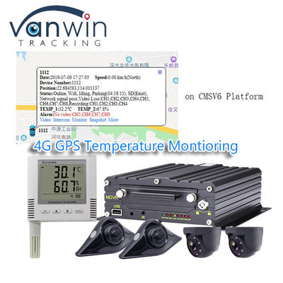 냉장고 트럭 온도 모니터링 시스템 4G 차량 GPS MDVR 모두 하나의 솔루션