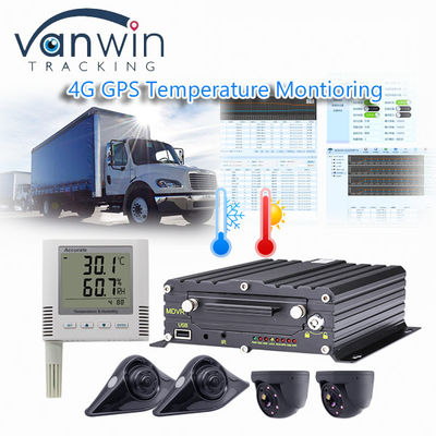 냉장 차량의 무선 4CH 4G GPS 비디오 녹화기 온도 모니터링