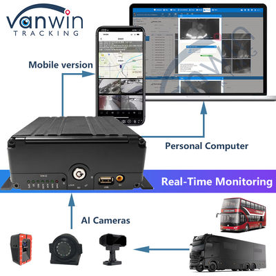 8CH AI 모바일 DVR ADAS DMS BSD 4G 및 GPS 차량 블랙 박스 차량 보안