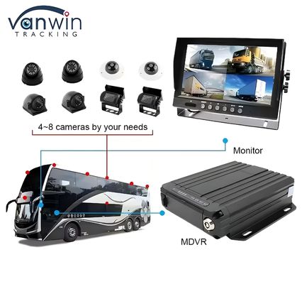1080P 듀얼 SD 카드 4 채널 모바일 DVR 4G GPS 와이파이 차량 CCTV 카메라