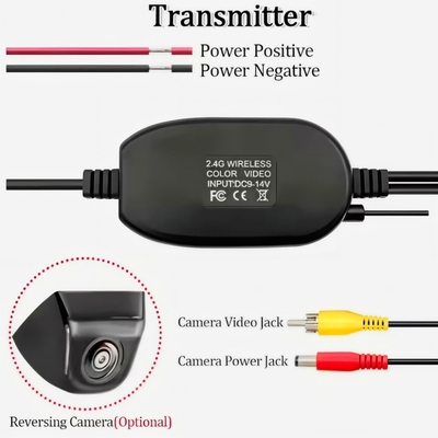 무선 2.4G RCA 비디오 신호 송신기 수신기 자동차 후면 카메라 12V