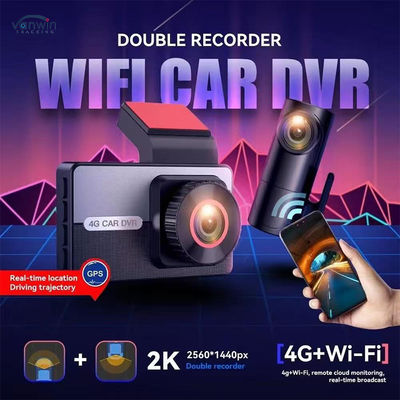 대시 카메라 2K 4G 듀얼 렌즈 대시 카메라 나이트 비전 자동차 블랙 박스 자동차 운전용 DVR