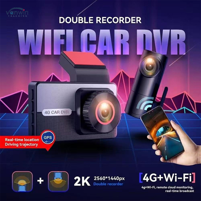 고급 2K 4G SIM 카드 듀얼 렌즈 GPS 대시 카메라 야간 비전 WDR 루프 녹화 기능 호환성 스마트 폭스바겐 자동차 안드로이드 IPS