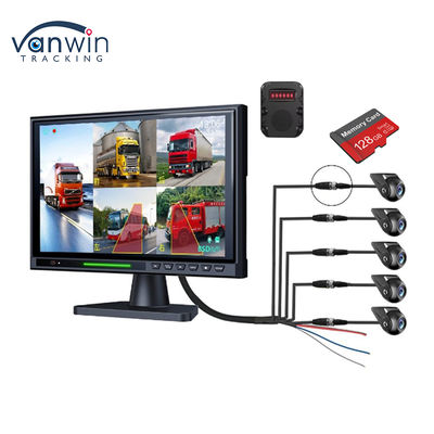 10.1 인치 IPS 터치 스크린 5CH 스플릿 DVR 후면 모니터, AHD 1080P BSD 리버스 주차 카메라 키트 트럭 버스 RV