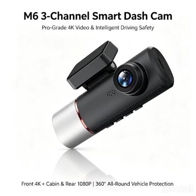 3 채널 인공지능 4G 대시 카메라 4K 전면, ADAS & DMS, GPS 추적, 24/7 주차 모니터