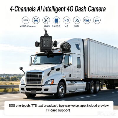 24V 4CH AI 대시 캠 키트 차량 보안 카메라 DVR DMS ADAS BSD 측면 카메라