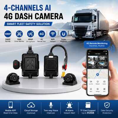 24V 4CH AI 대시 캠 키트 차량 보안 카메라 DVR DMS ADAS BSD 측면 카메라