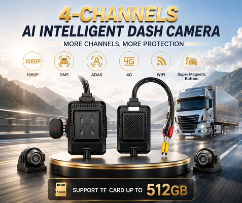 24V 4CH AI 대시 캠 키트 차량 보안 카메라 DVR DMS ADAS BSD 측면 카메라