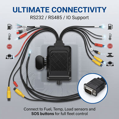 상업용 차량 4G 대시캠 시스템 - I/O RS232 주변 장치를 지원하는 도난 방지 GPS WiFi 추적기