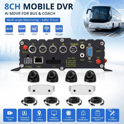 AI 승객 계수 MDVR (DMS, ADAS, BSD 및 4G WiFi 포함) - 차량 관리를 위한 98% 정확도