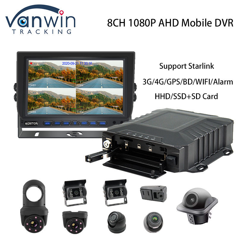 4G 스타링크 1080P AHD 8 채널 자동차 CCTV MDVR GPS 4G WIFI 카메라 시스템 모바일 DVR