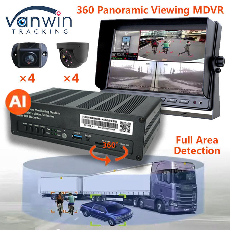 8 CH 4G 360 파노라마 뷰 MDVR AI ADAS DSM BSD 파노라마 뷰 자동차 차량 DVR 카메라 시스템