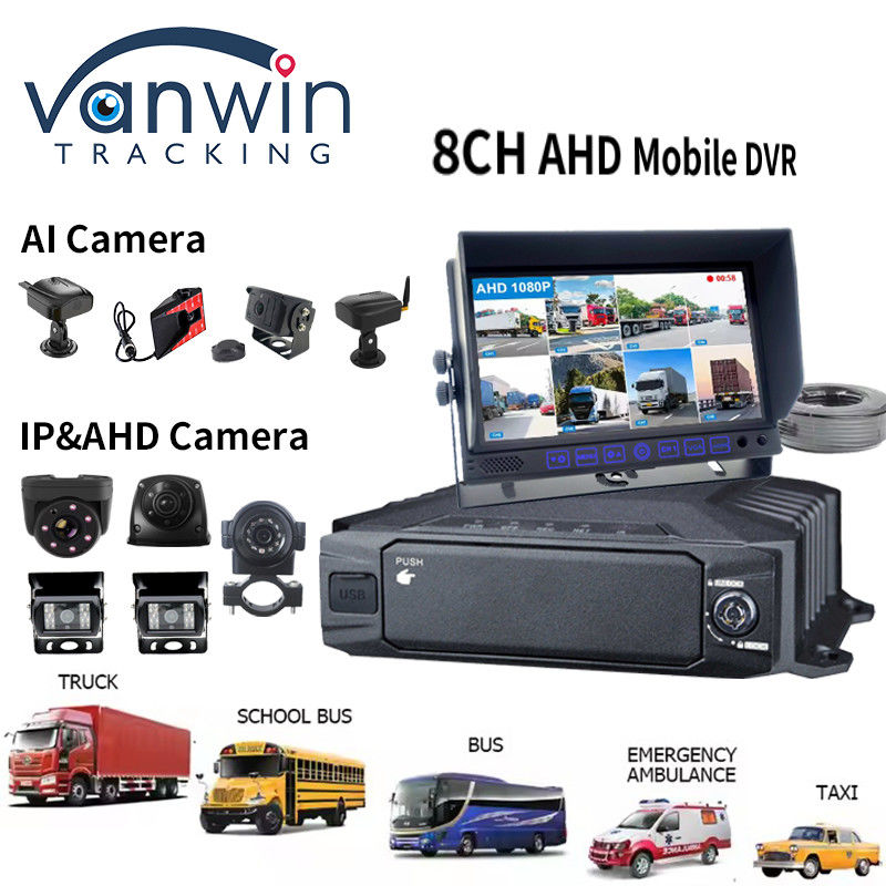 1080p HDD 8ch 모바일 DVR 4g GPS WIFI MDVR 키트 카메라 시스템 차량 추적기 자동차 보안