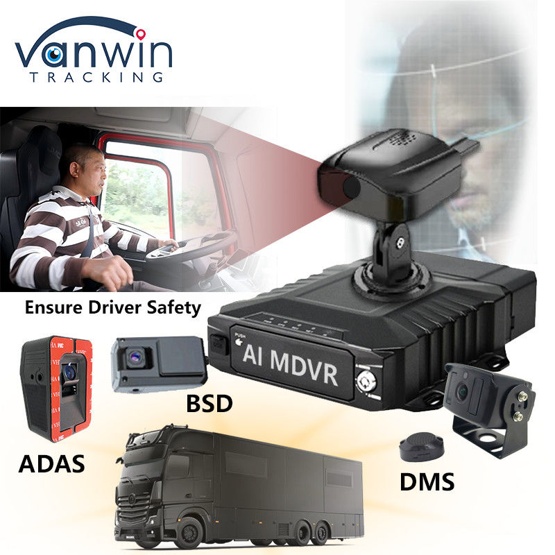 H.265 8CH HDD 모바일 DVR 고급 운전 DSM ADAS BSD AI 보행자 센서 모니터링 시스템