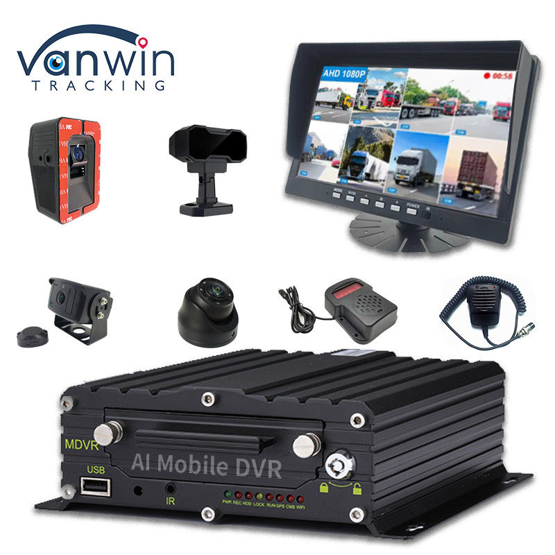 ADAS DMS BSD AI 차량 함대 카메라 자동차 8CH 와이파이 GPS 4G 라이브 뷰 모바일 DVR 자동차