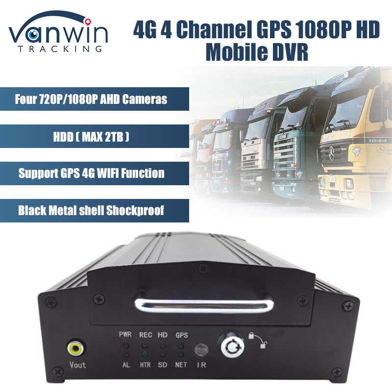 4CH 4G HDD 모바일 DVR GPS 와이파이 라이브 비디오 자동차 CCTV DVR 트럭 Cmsv6 시스템