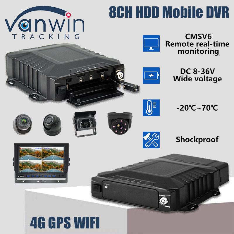 8 채널 4G 와이파이 1080P HDD 모바일 DVR 차량 감시 AHD 실시간 Mdvr