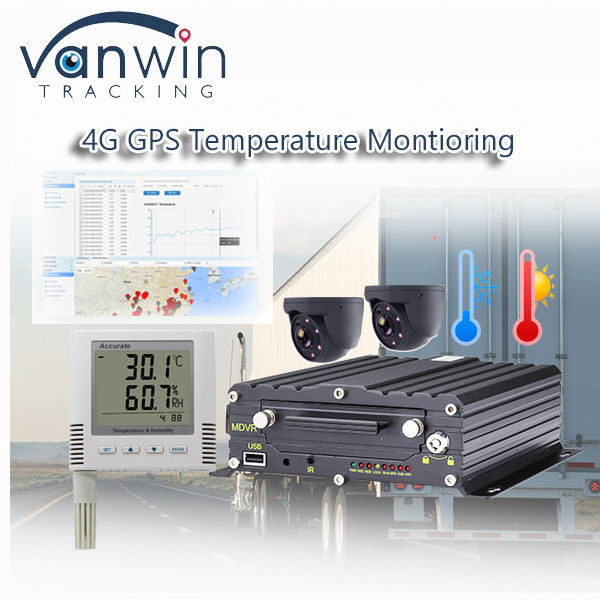 냉장 차량의 무선 4CH 4G GPS 비디오 녹화기 온도 모니터링
