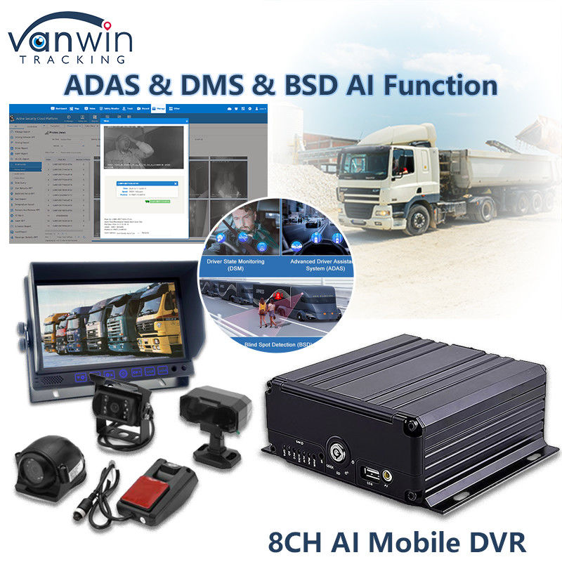 8CH AI 모바일 DVR ADAS DMS BSD 기능 MDVR 고급 차량 보안 솔루션