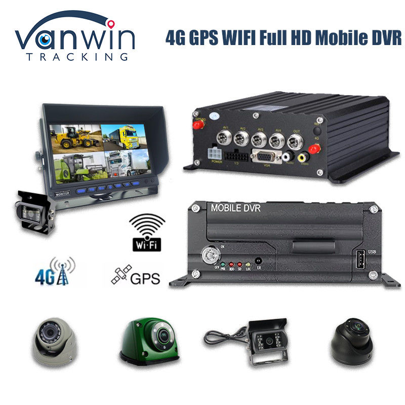 4CH 1080P HDD 모바일 DVR 4G GPS 실시간 모니터링 및 추적 데이터 저장 장치