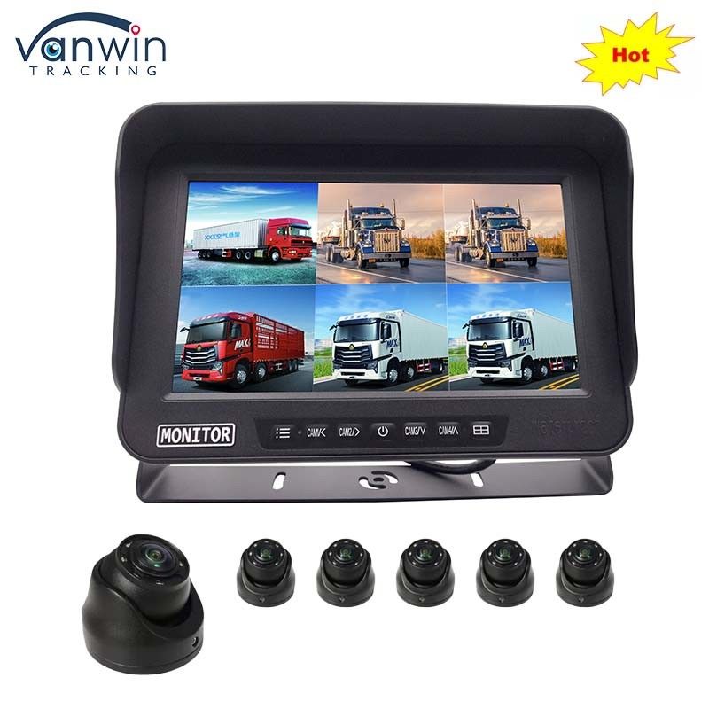 AHD 1080P MDVR 모니터 10.1 인치 6 채널 방수 스플릿 디스플레이 모니터 SD 카드 차량용