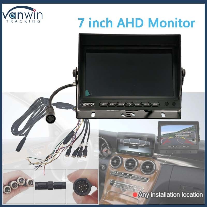 AHD 1080P MDVR 모니터 7인치 스플릿 디스플레이 모니터 SD 카드 카메라 후면 뷰 역전치 키트 RV 모터홈 트럭 버스
