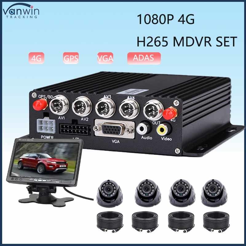 4CH MDVR ADAS GPS 4G 와이파이 HDD 선택 시간 모니터링 트럭