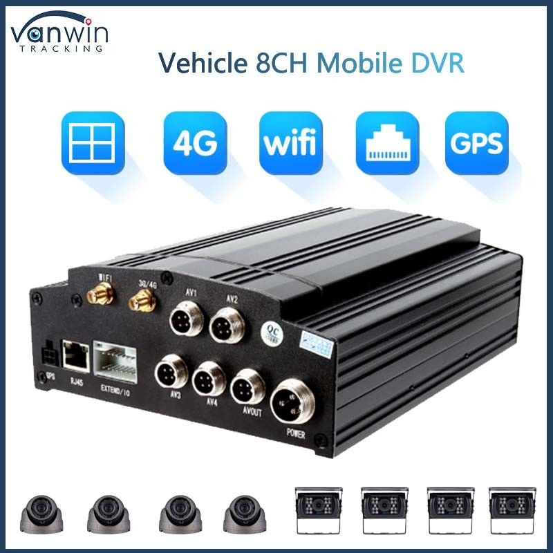8 채널 모바일 DVR 1080P 4G GPS 와이파이 HDD 카드 DVR 도시 버스용 차 카메라
