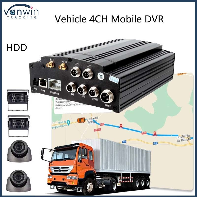 4 채널 모바일 DVR 4G GPS 와이파이 HDD 1080P AHD 카드 DVR 도시 버스 트럭