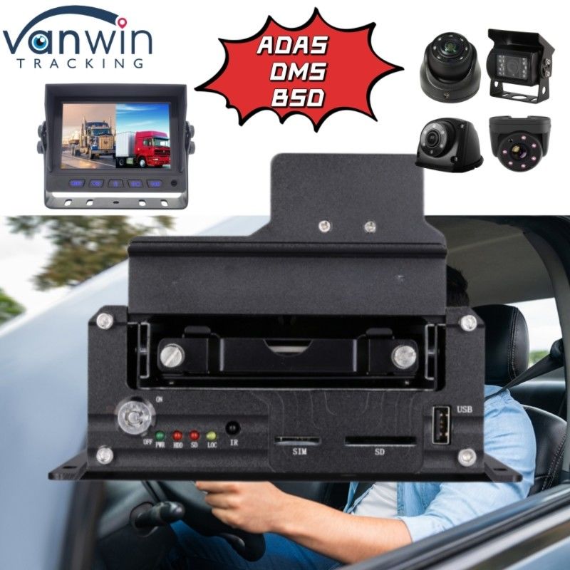 Professional 4CH HDD DVR Support ADAS DMS BSD Function 4G GPS 차량 추적기