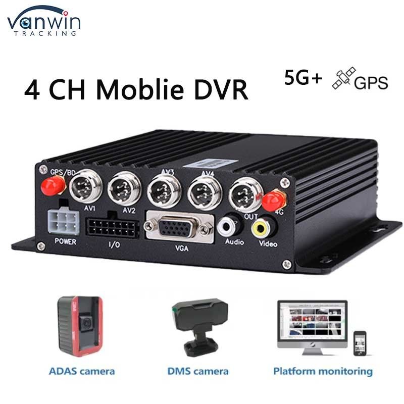 5G GPS AHD 카메라와 함께 4 채널 자동차 DVR 트럭 버스용 SD 카드 비디오 레코더