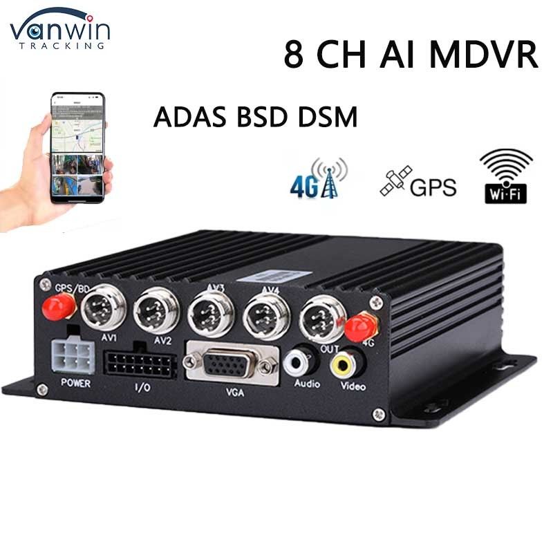 8CH SD DVR 4G GPS ADAS DMS AI MDVR 1080P H.265 모바일 DVR 대시캠 레코더 GPS 모바일