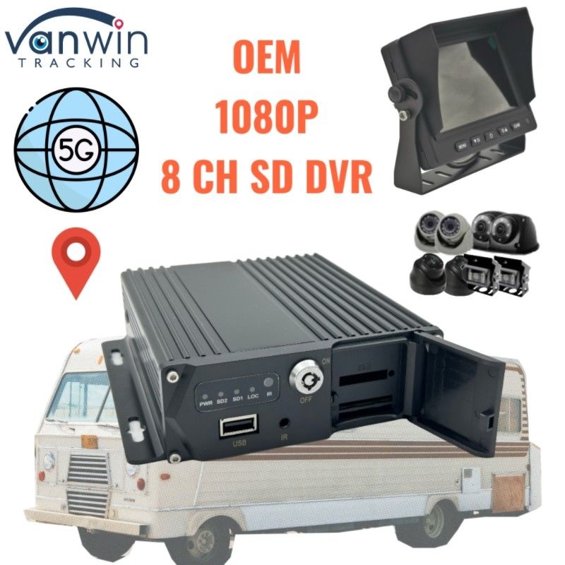 8채널 SD 카드 MDVR 5G GPS 차량 추적기 1080P 비디오 레코더 트럭 버스 밴 지원 OEM 서비스