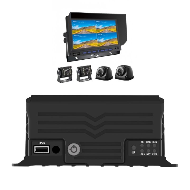 4채널 인공지능 MDVR GPS 차량 추적기 맹점 탐지 차량 탑재 하드 디스크 레코더