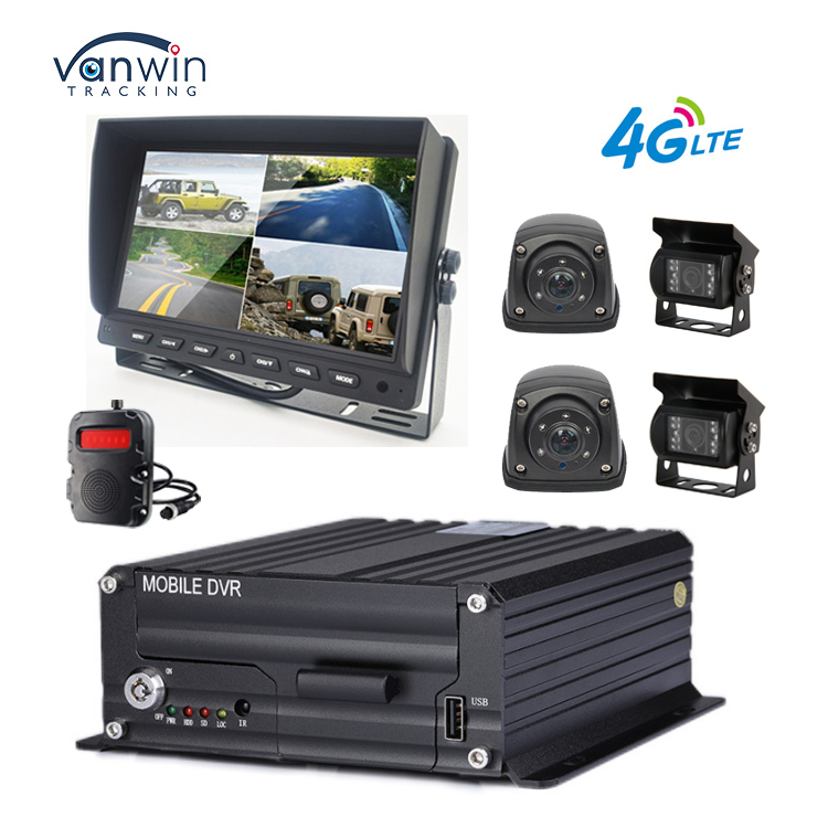 1080P 4CH MDVR 카메라 방수 7인치 모니터 MDVR 레코더 4G GPS 역전화 백업 카메라 차량 버스 트럭 자동차 역전화 보조