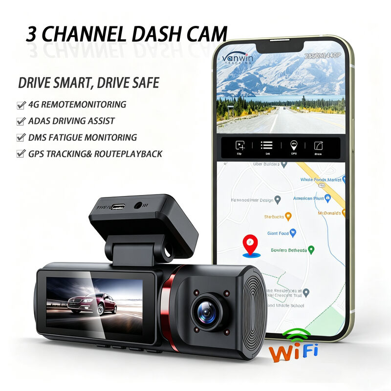 4K 고급 보조 운전 대시캠 GPS ADAS DMS 주차 모니터링을 위한 WIFI 지원