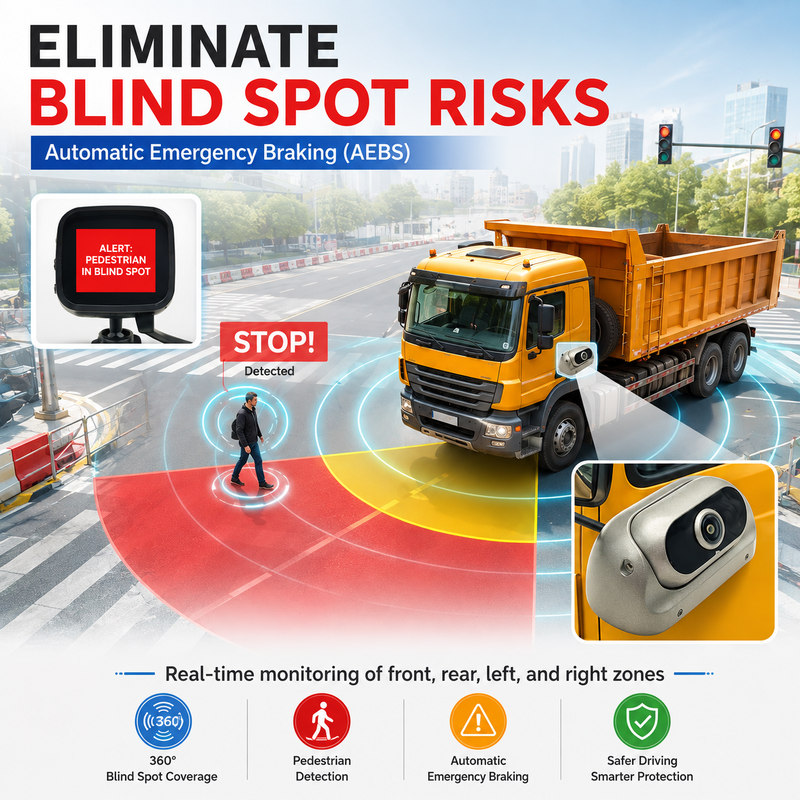 4G 차량용 CCTV DVR, AEBS 자동 비상 제동 시스템, ADAS+DSM+BSD 능동 안전 기능 탑재 (트럭 및 버스용)